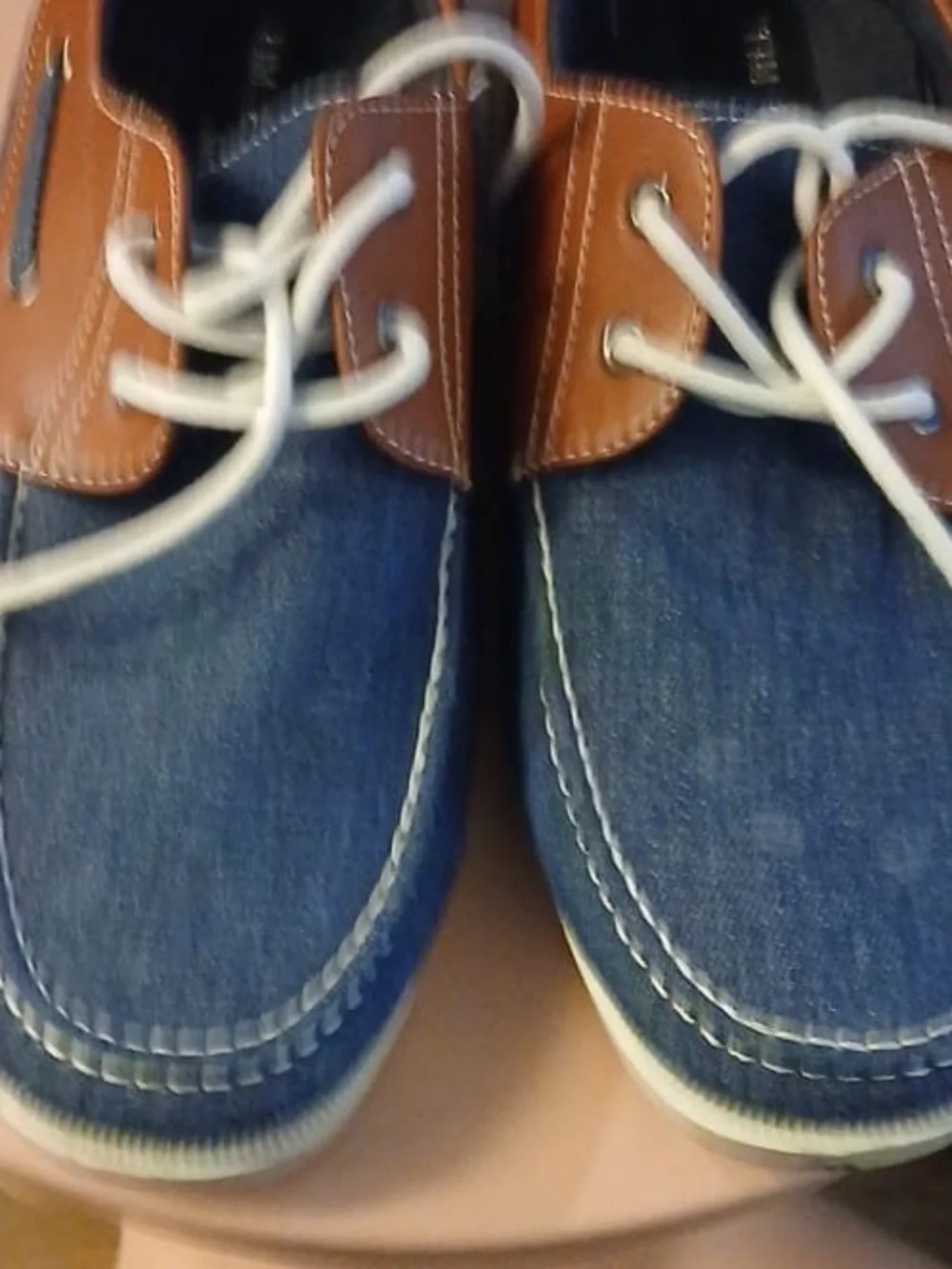 Men's Casual Blue and Brown Boat Shoes - Slip-On Style